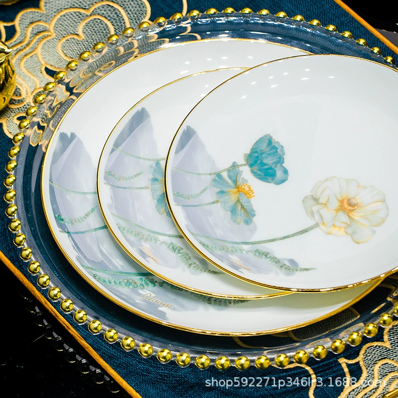 Set, ceramic high-end tableware, light luxury style, full set