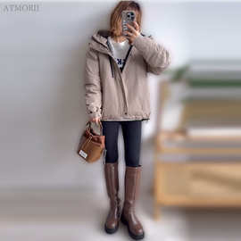 现货 2025冬季新款棉服日系连帽宽松棉服