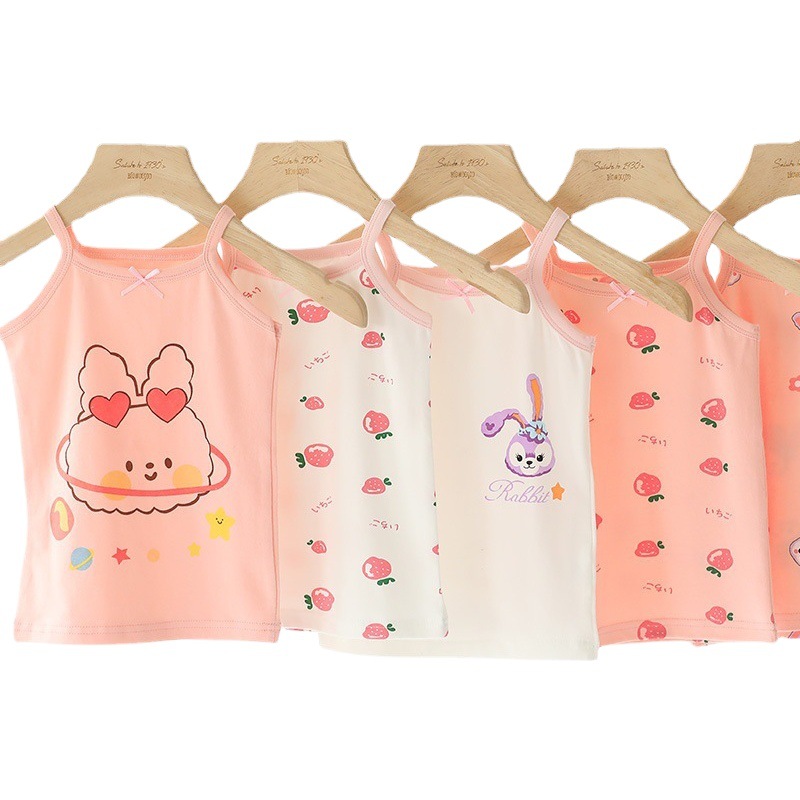 Girls' Vest Class A Pure Cotton Sling Women's Bottoming Inner Wear Sleeveless Top Baby's Outer Wear Children's Vest Sling Top