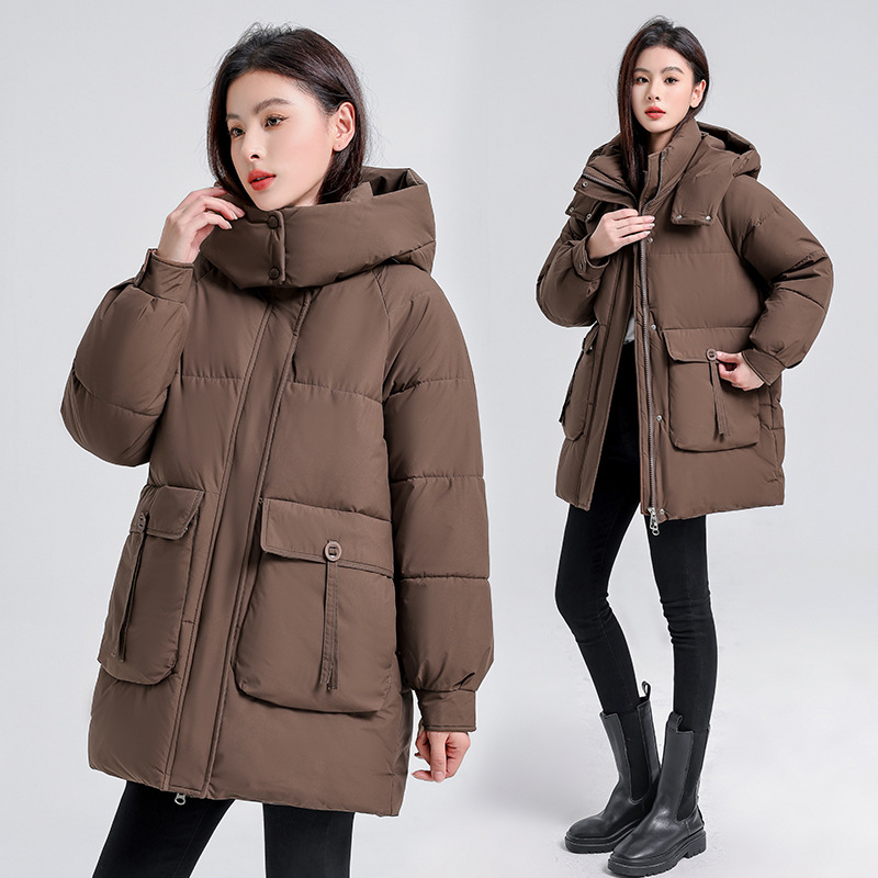 2025 invierno nuevo estilo de moda temperamento relajado abrigo de algodón casual chaqueta de algodón abrigo cálido