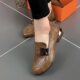 Round Head Loafers Women's Shoes Single Shoes 2025 Spring New Soft Bottom Low Heel Leather Shoes British Soft Leather Moms Single Shoes Women