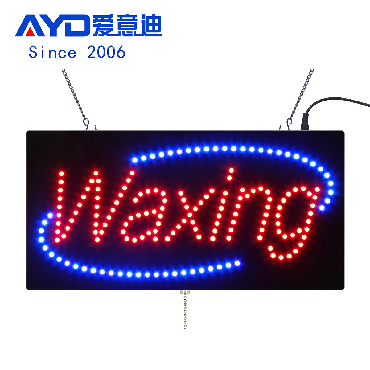 打蜡标志,亚克力标志,LED 霓虹灯打开,商店,窗口,商场,商业,显示,