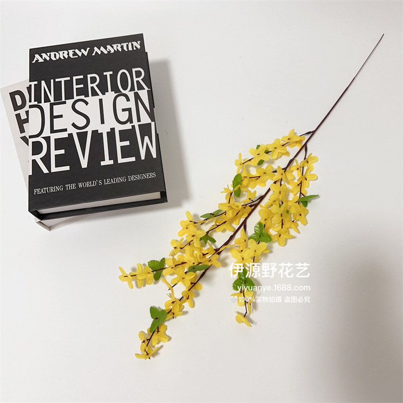 New Simulated Spring Flower European Pastoral Fake Flower Home Living Room Floor-Standing Ornament Silk Flower Simulated Single Spring Flower