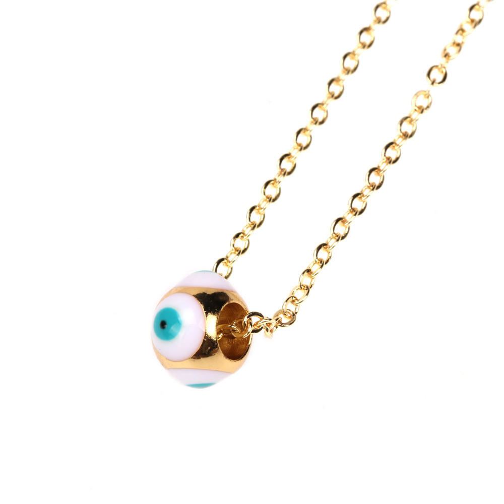 New Copper Dripping Oil Eye Pendant Female Gold-plated Necklace Turkish Devil Eye Necklace Cross-border Wholesale display picture 9