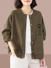 外套女春秋季2025新款休闲大码洋气短款棒球服女款中年妈妈装