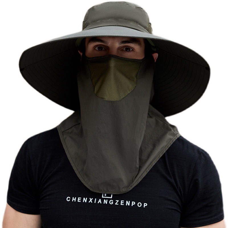 Sombrero de los hombres de ala grande sombrero de pescador sombrero de protección solar de verano extra grande ala sombrero de sol cortina al aire libre sombrero de pesca