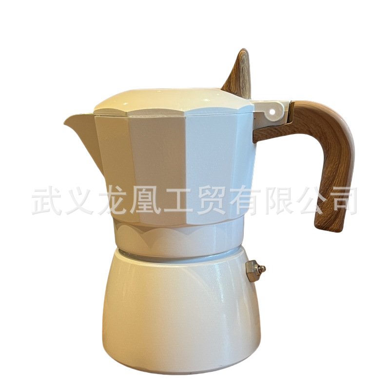 Nuevo tipo de doble válvula transfronteriza de motoca tetera doméstica pequeña cafetera de café a mano set de café italiano