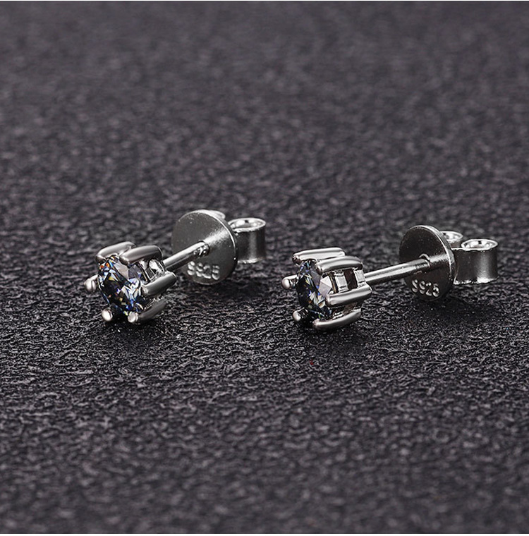 2g Weight 925 Sterling Silver Ear Needle Material Moissanite Inlay Material Ear Studs Classification 1 Pair Quantity Holiday, Daily Occasion 925 Sterling Silver Material Round Pattern All Seasons Season Women's Gender Inlay Design Simple Style Style 1 Pair 925 Sterling Silver Moissanite Moissanite Earrings Round Ear Studs 6