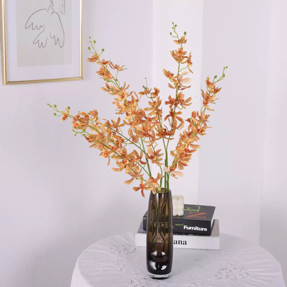 仿真花北欧 跳舞兰 洋兰家居客厅餐桌插花文心兰室内摆件配材假花
