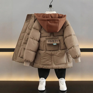 [Wash-free lambskin] boys' foreign trade fleece-lined down cotton-padded coat winter cotton-padded coat children's thick cotton-padded coat