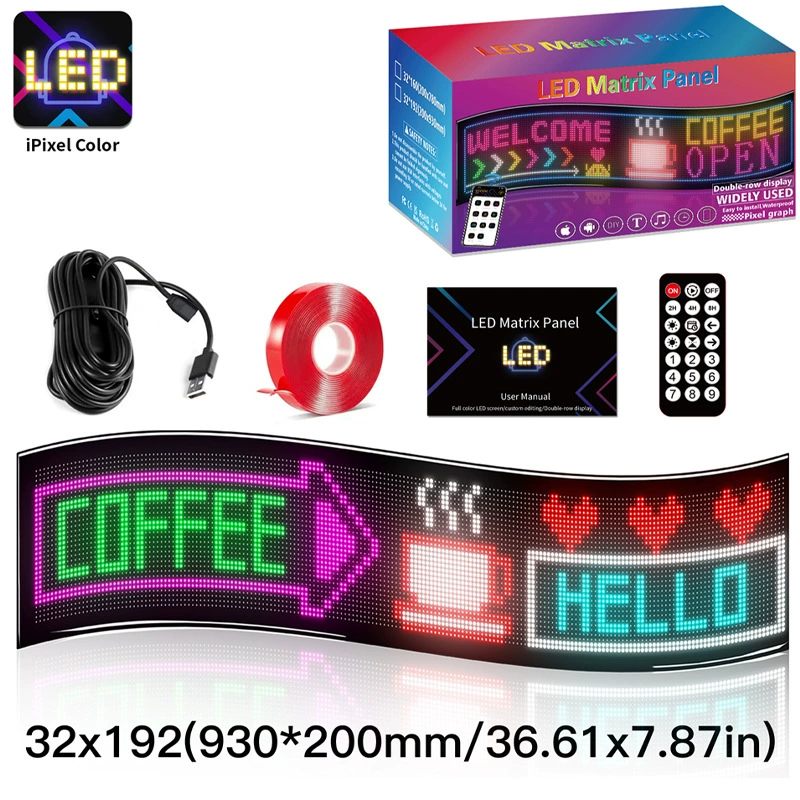 Живая лента дисплея LED подсветка, дождливые дождевые шторы, водостойкий полноцветный дисплей электронный экран, наклейки на автомобильные щиты, призрачный цвет