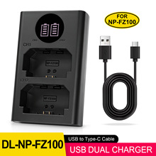 Dual USB Charger for NP-FZ100늳�ZV-E1, FX3, FX30  A6600