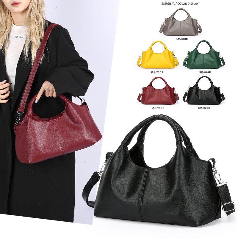 Cross-Border Popular Women's Bag New Large-Capacity Commuting Business Bag Urban Simple Soft Leather Women's Handbag