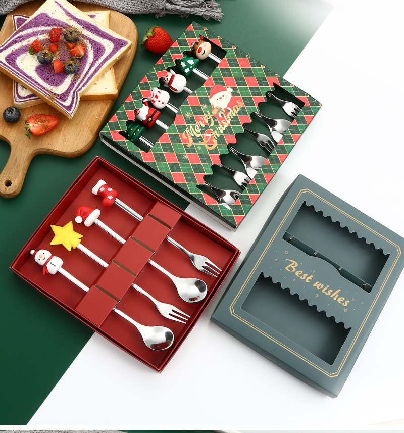 280g Weight spoon Kitchen and drinking utensils Tableware Event & Party Supplies Christmas Casual Vacation Letter 410 Stainless Steel Spoon 1 Set