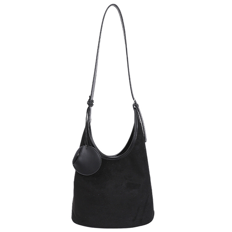 Bolsa de cubo retro transfronteriza para mujeres otoño y invierno 2025, nueva moda, bolso de hombro de moda, bolso de abrigo casual universal