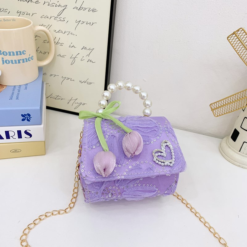 Niños pequeños bolsos de hombro perlas bolsos de chicas nuevas bolsas de cambio de chicas bolsos de mano transfronterizos