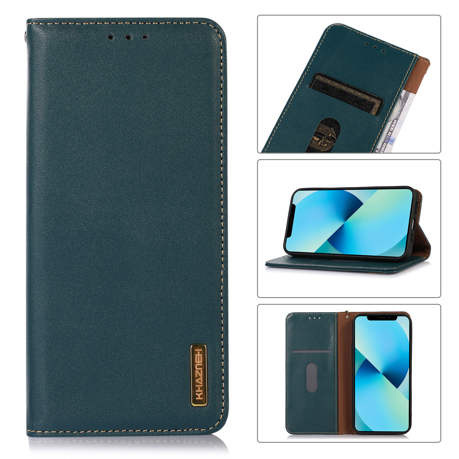 First layer cowhide for Samsung A53 5G mobile phone case A53 Napa pattern protective case wallet card wallet flip
