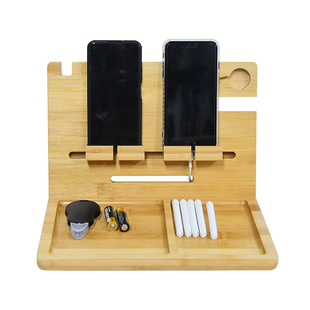 Creative bamboo watch mobile phone storage rack bedroom bedside glasses watch storage rack multifunctional mobile phone holder