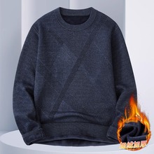 爸爸冬装加绒加厚毛衣中年男士保暖打底衫中老年人秋冬款爷爷上衣