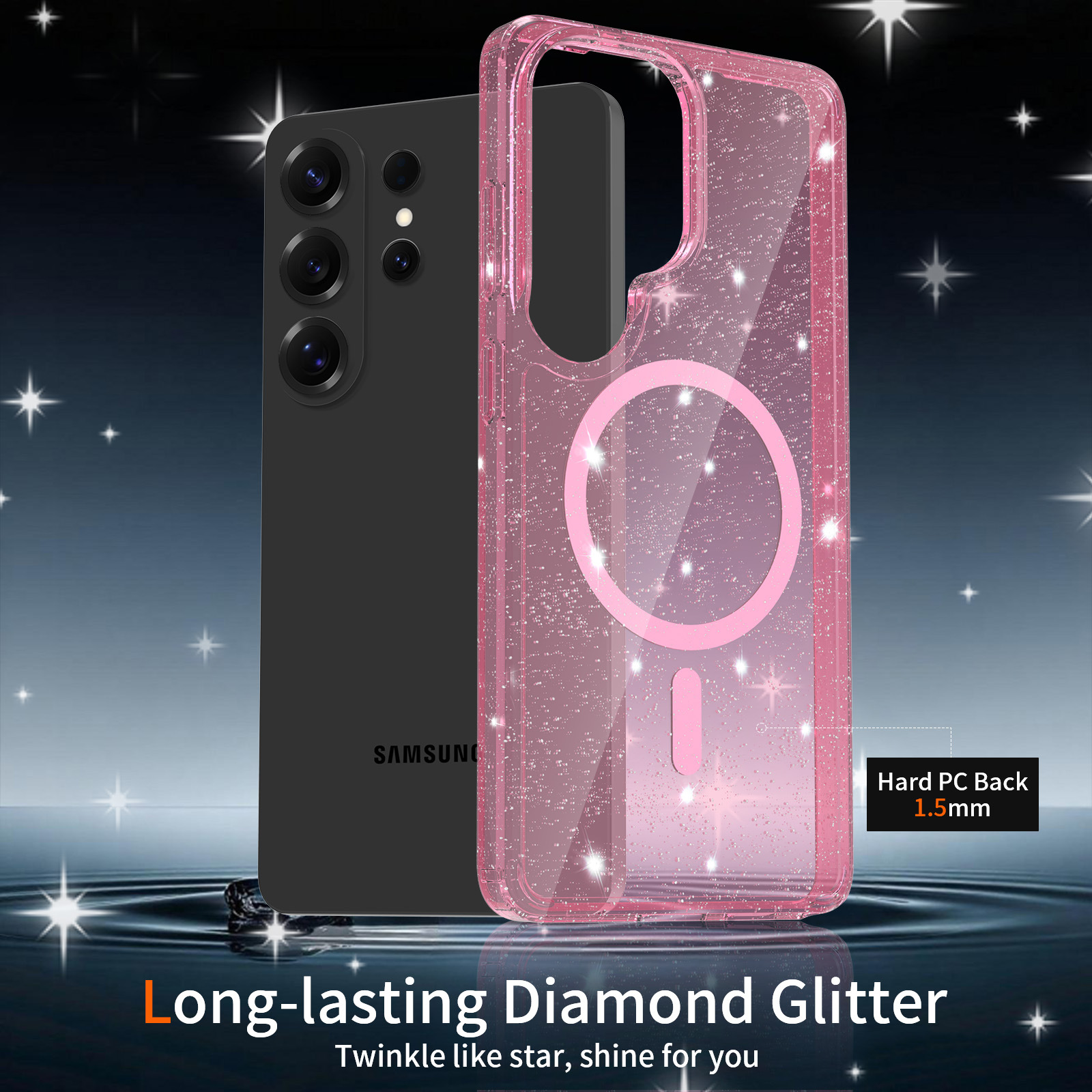 High Transparency Glitter Phone Case For Samsung Galaxy S26 Plus_voghion.com