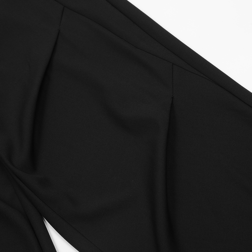 Lässige Herrenhose mit weitem Bein, trendiges Design, Falten, Pressnähte, einfarbig, vielseitig, lässige lange Hose_voghion.com