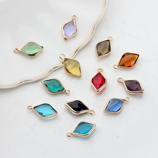 diy jewelry accessories crystal glass edge rhombus pendant pendant DIY earrings necklace jewelry material
