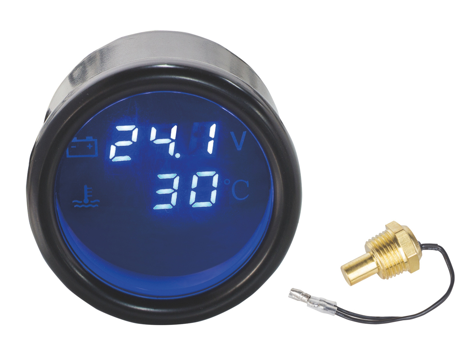 改装数字水温电压连体表 φ52mm蓝光 拷贝
