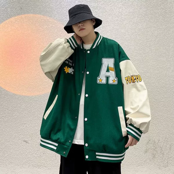 Green jacket, with embroidery