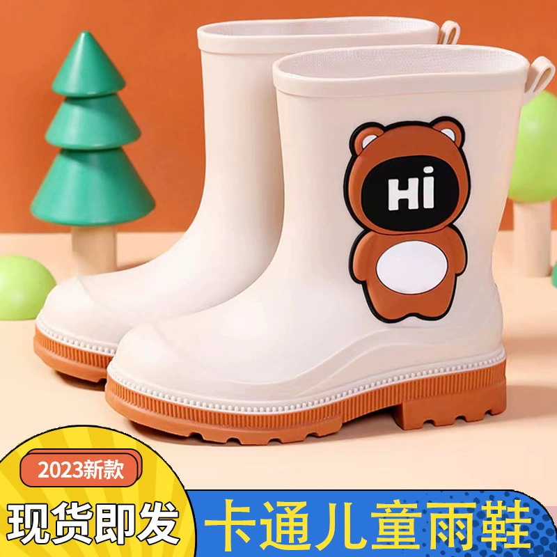 Детская мультяшная дождевая обувь водонепроницаемая нескользящая и износостойкая детская водная обувь для мальчиков и девочек водонепроницаемая обувь на открытом воздухе плюс бархат, чтобы согреться