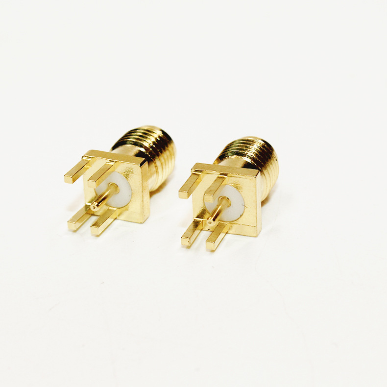 SMA-KE13.5偏脚夹板射频同轴插座PCB安装SMA天线座射频专用连接器