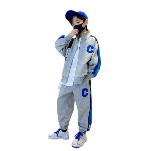 Boys' Autumn Set 2024 New Model Middle Kids Spring and Autumn Sports Clothes Cool Children Spring Trendy Outfit Wholesale