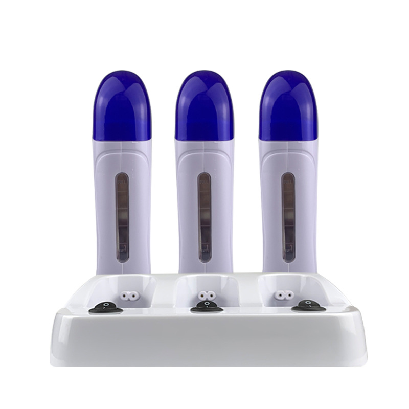 Lanczo tres asientos depilación máquina de cera salón de belleza 100g depilación cera derretir cera máquina de cera caliente