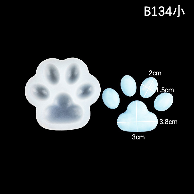 Grande y pequeño gato garra silicona molde fondant pastel DIY chocolate galleta decoración molde epoxi refrigerador etiqueta herramienta molde