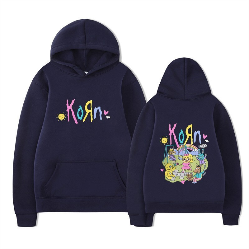 Foreign Trade Printed Korn Cartoon Character Unisex Pullover Sweatshirt Autumn and Winter Clothing Sports Casual Fashion Hoodie in Stock