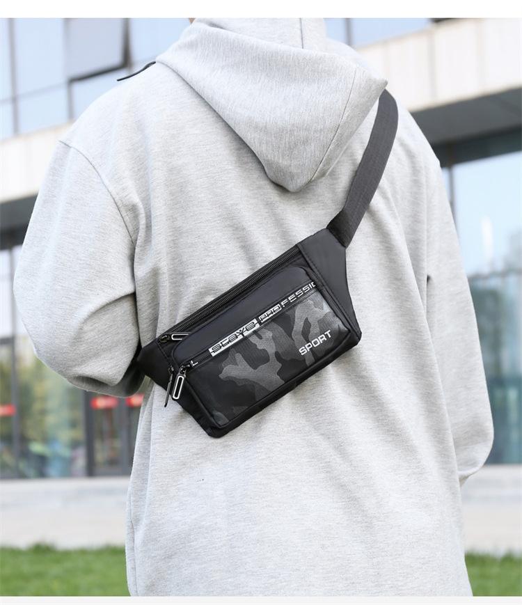 Crossbody bag, men's waist bag, ins trendy Japanese men's single-shoulder bag, 2024 new men's bag, Oxford fabric mobile phone chest bag undefined