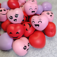 4cm小号pu发泡p喷漆海绵爱心压力发泄球印刷logo红色桃心握力球