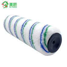 厂家供应蓝白涤纶9寸刷毛套 墙刷内外墙涂料刷滚芯油漆滚筒大毛套