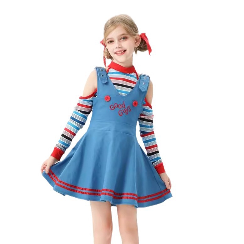 Transfronterizos Halloween Revival Doll Cosplay Show Disfraces Carnaval Fantasmas Horror Clown Doll Dress