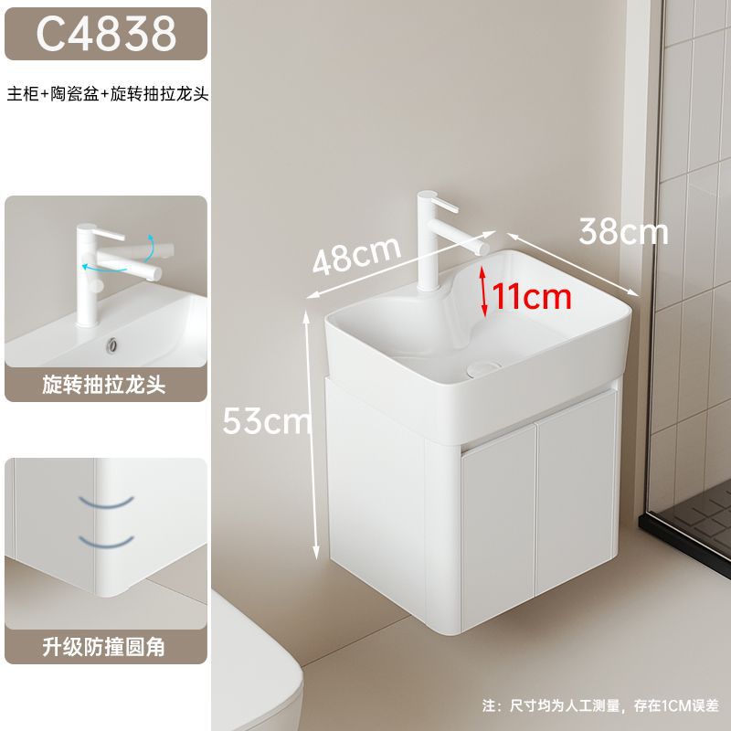 Cuarto de baño lavabo pequeño apartamento estrecho pequeño panal combinación ultra estrecho de cerámica cuenca integrada