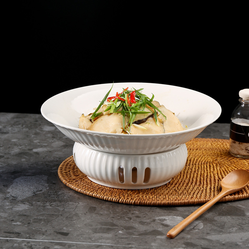 Ceramic Commercial Insulated Dish Plate Creative Insulated Special Plate Candle Heated Tableware Ceramic Hotel Open Stove Restaurant