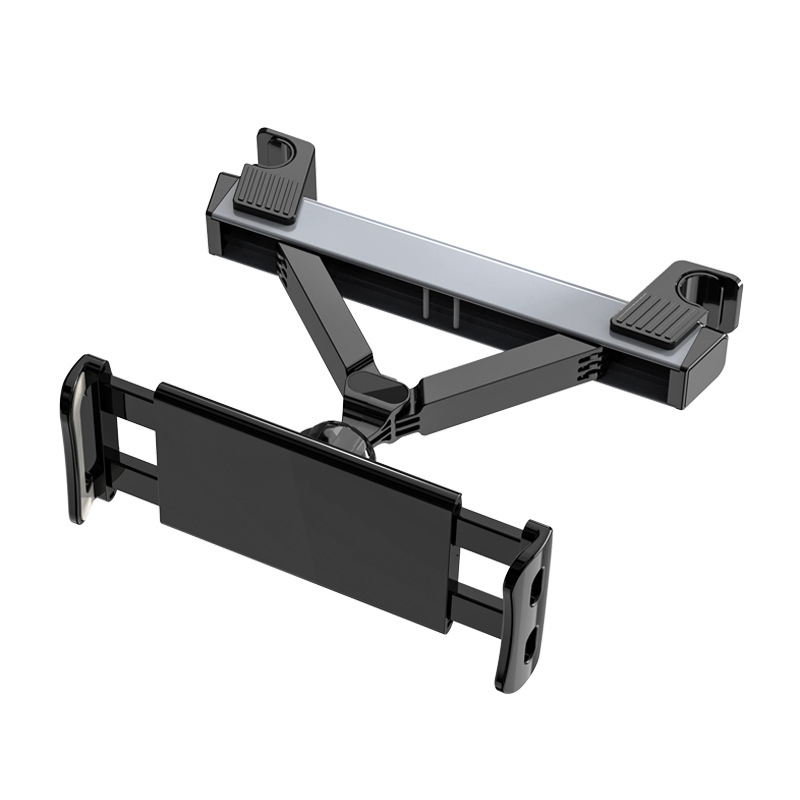 Soporte de reposacabezas trasera de vehículos transfronterizos telescópico y plegable soporte de teléfono móvil de placa plana soporte de asiento trasero multifuncional