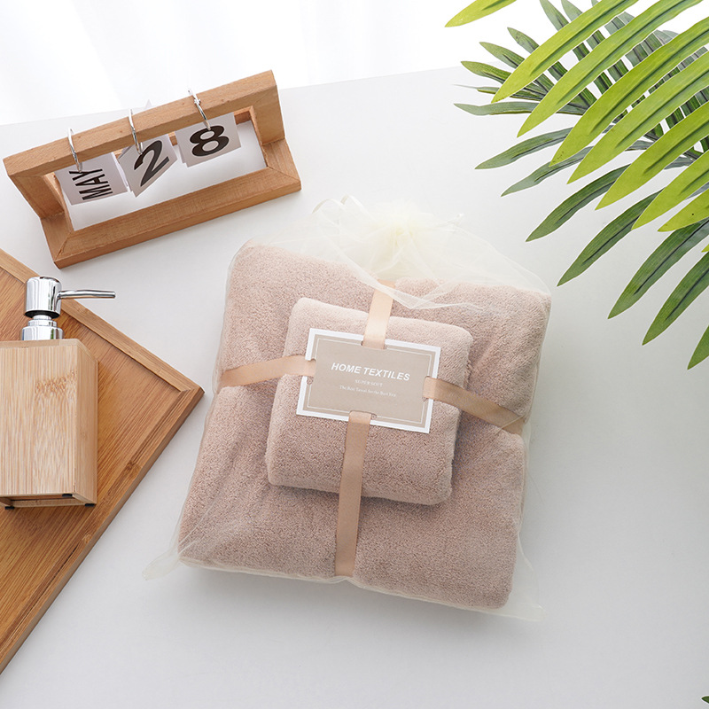 toallas de coral de alta densidad toallas de baño set engrosado suave absorción de agua color sólido toallas de mano mano mano mano fábrica regalos al por mayor