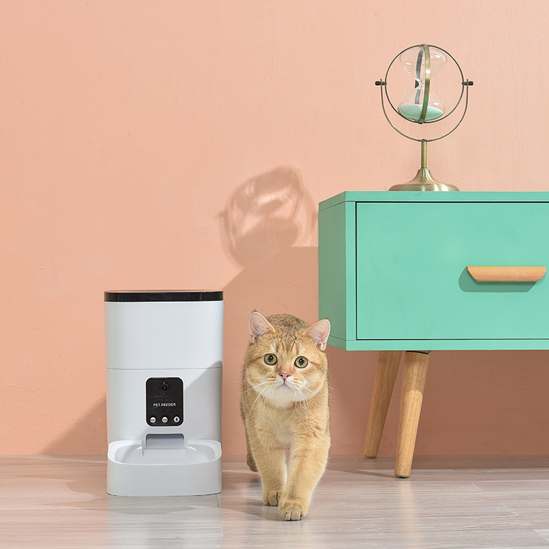 升级版4L宠物智能自动喂食器 高清视频定时定量投食猫咪狗喂食器