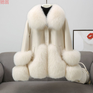 Y9Z Haining New Sheepskin Genuine Leather Down Jacket Women's Short Fox Fur Collar Fur Coat Korean