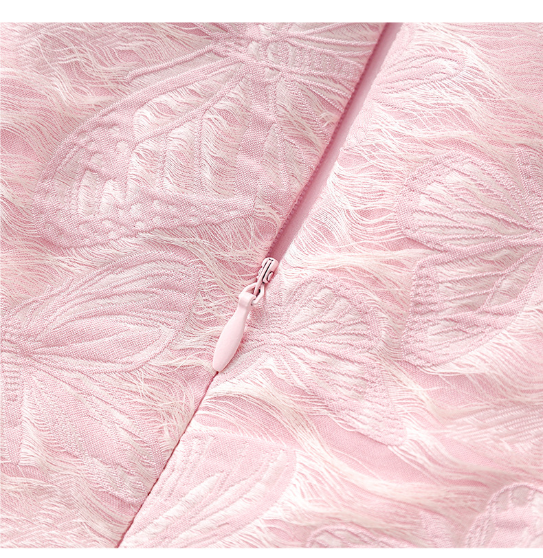 Váy maxi nữ cổ tròn đính cườm họa tiết bướm jacquard phong cách Trung Quốc — Màu đen chi tiết 26