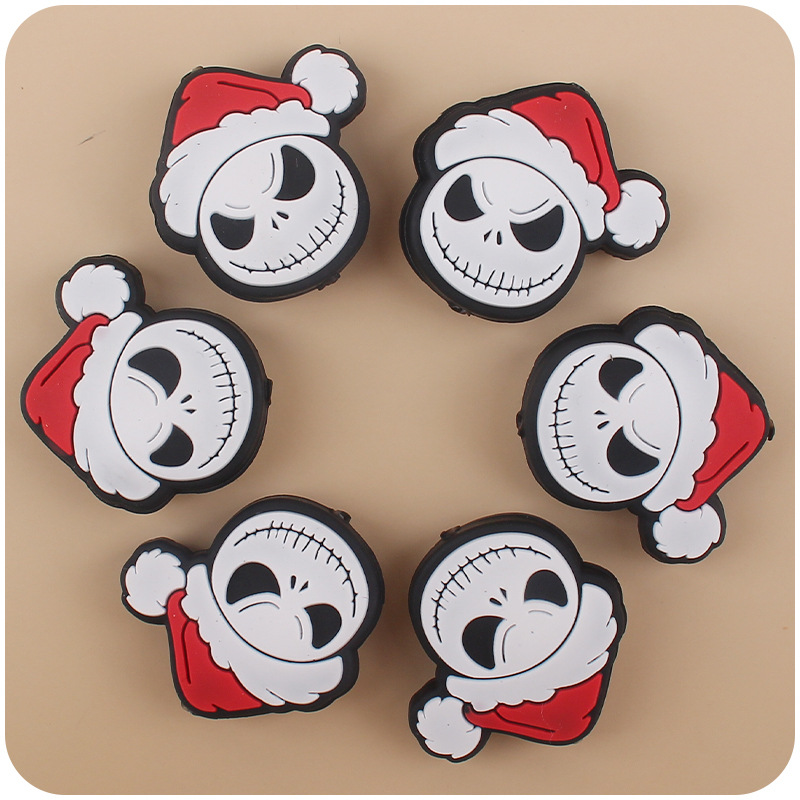 Nuevo bebé de dibujos animados Santa Claus cabeza pequeña mordedor creativo DIY bebé molar pezón cadena teether Accesorios