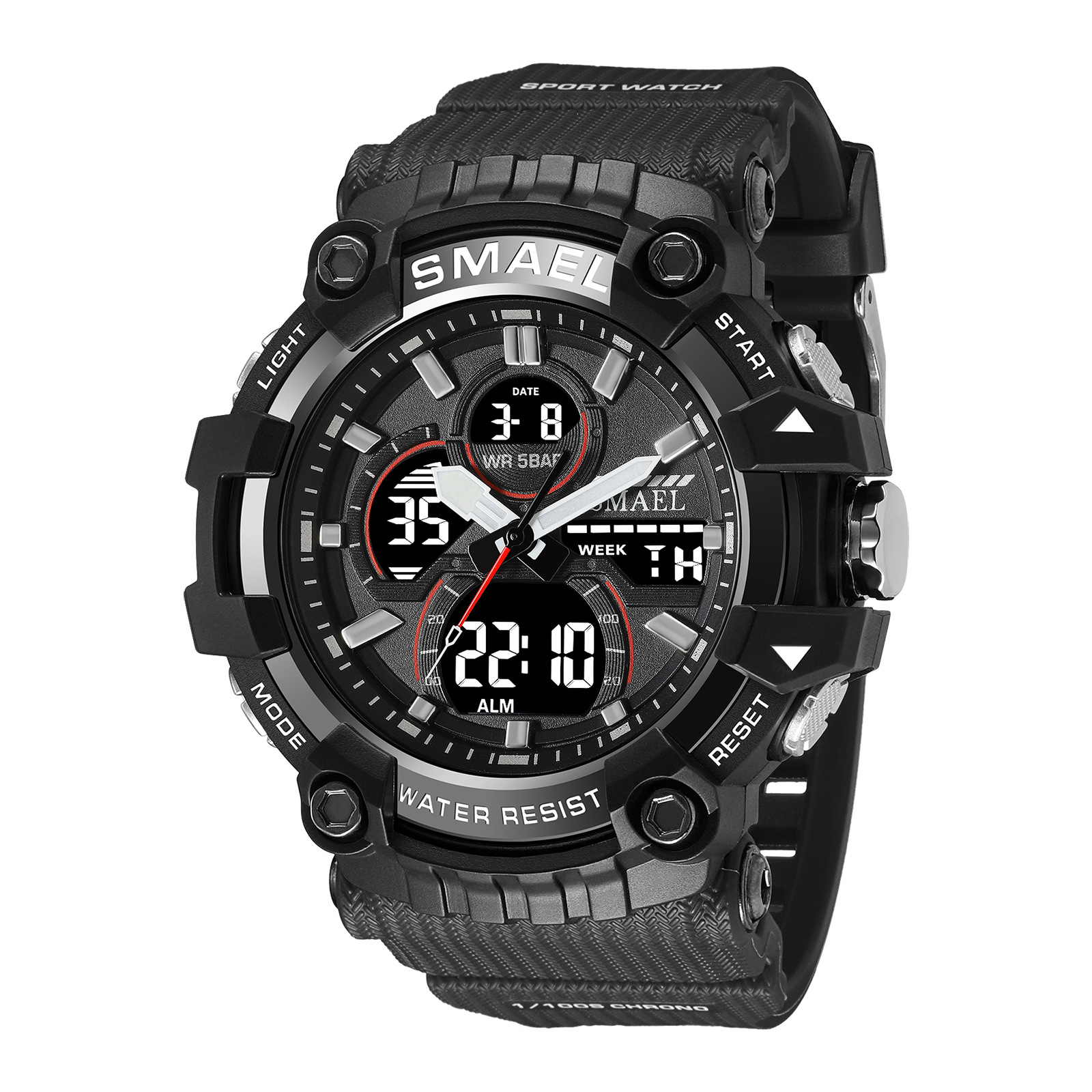 SMAEL SMAEL Tactical Watch Male Student Sports Dual Digital Waterproof Luminous Men's Cross-border Watch