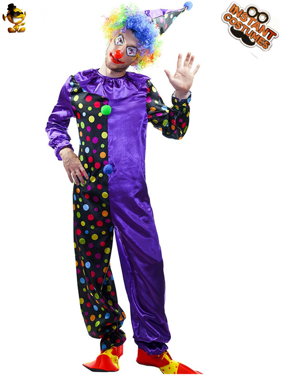 Halloween adulto hombre payaso etapa rendimiento traje de rol Halloween fiesta traje de rendimiento