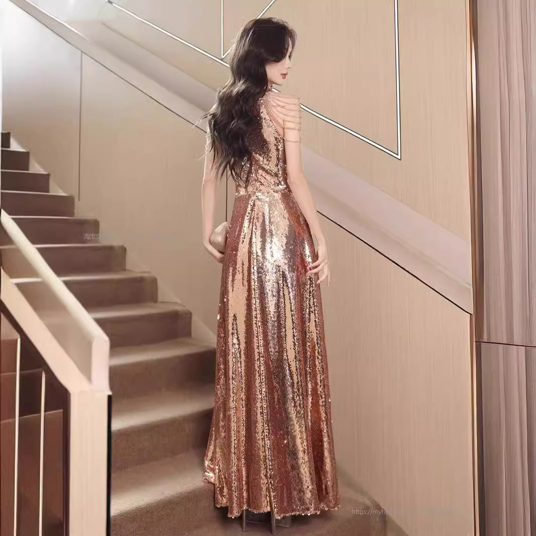 2026 nuevo vestido de cumpleaños de anfitriona lujoso nicho de gama alta brindis de atmósfera