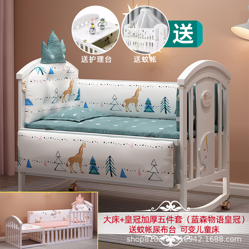 Cuna blanca europea de madera maciza